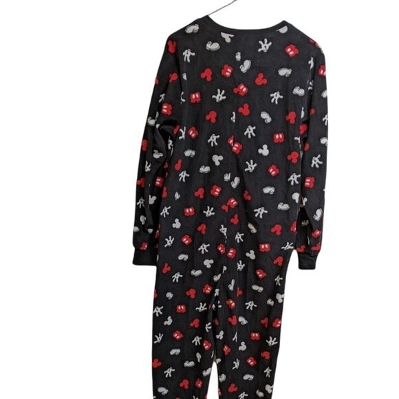 Disney Women Sleepwear Mickey Mouse Magic Fleece Footed One-Piece Black S - Picture 2 of 10